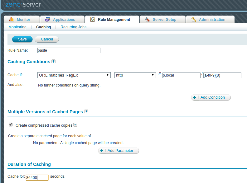 Zend Server Page Caching